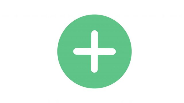 White plus sign centered inside green circle suitable for medical and healthcare concepts such as hospitals, clinics, and first aid.