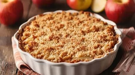 Warm and Comforting Homemade Apple Crumble Pie