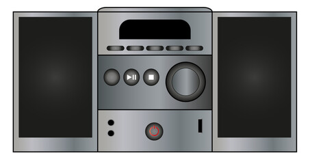 Vector de reproductor de música multifunción en color para sitio web, app, tienda virtual, folleto y gráfica. 