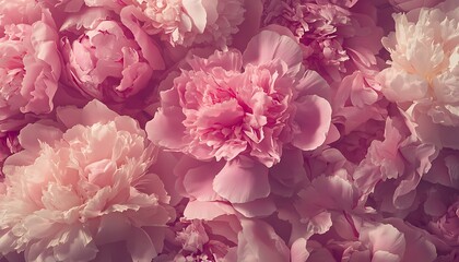 Close-up of Delicate Pink Peony Petals