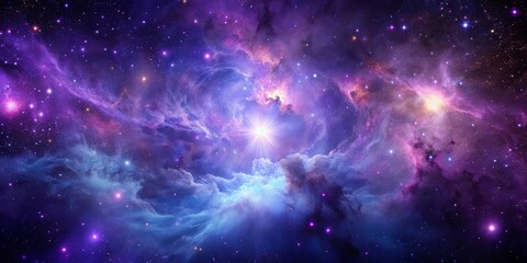 Fototapeta premium Purple nebula and cosmic dust in a mesmerizing star field