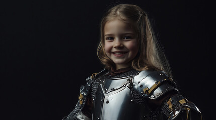 Naklejka premium 戦士子供女性五Generative AI