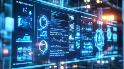 Futuristic Digital Dashboard with Advanced Data Analytics and Visualization