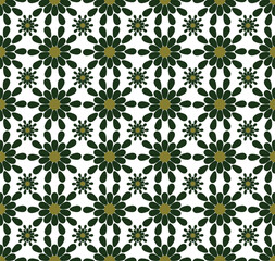 Flowers Pattern. Simplify Geometric Pattern Collection PNG SVG and Vector Illustrations. Seamless Green and Yellow Flower Fabric Pattern. Seamless background of flowers. Seamless vector texture in the