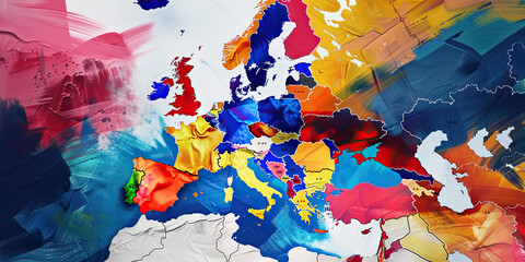 Color-Coded Map: Industrial Production by Country in Europe