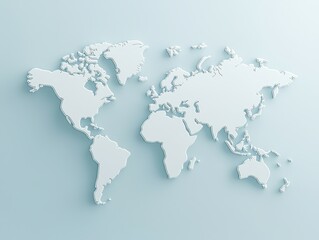Globalization, interconnected economies map, 3D illustration