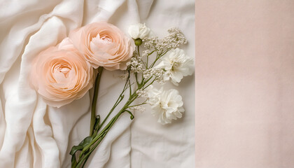 A solid color, like beige or soft pink, that provides a clean and unintrusive backdrop