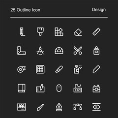 set of user interface icon design, with white lines and various shapes