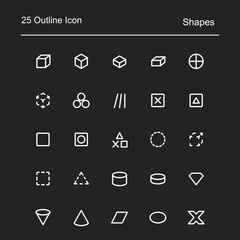 set of user interface icon design, with white lines and various shapes
