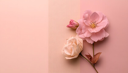 Fototapeta premium A solid color, like beige or soft pink, that provides a clean and unintrusive backdrop