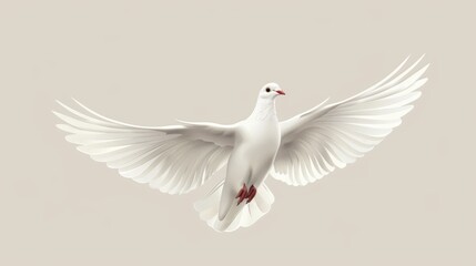 Obraz premium cartoon vector A simple and elegant vector design of a white dove with wings spread wide, with space for text, representing the Holy Spirit in the New Testament