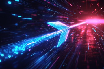Obraz premium Abstract motion speed glowing effect background created with Generative AI