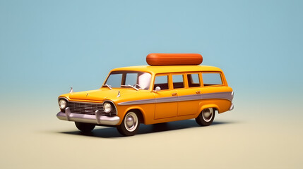 Station Wagon Car 3d cartoon style