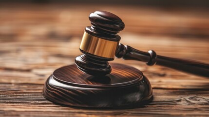 Gavel on Wooden Surface