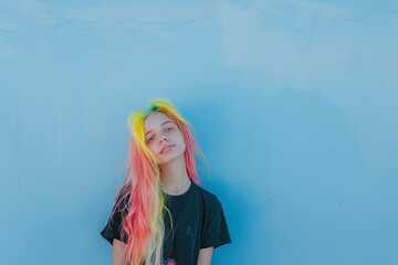 Dynamic Energy: Woman with Neon Hair
