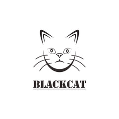 Stylish black cat vector graphic. Ideal for creating modern and edgy designs. This versatile vector can be used for various purposes, including tshirt designs, posters, and social media graphics.