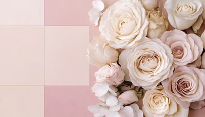 Obraz premium A solid color, like beige or soft pink, that provides a clean and unintrusive backdrop