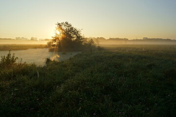 sunrise over the river