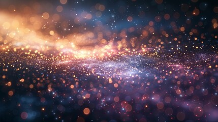 Fototapeta premium Celestial Symphony. Abstract cosmic background with shimmering stars and radiant topaz enhancement concept