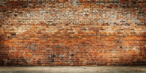 Panoramic view of an antique brick wall with grunge stone texture