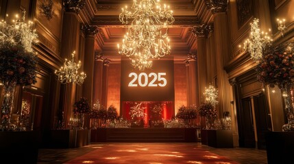Elegant New Year's Eve Celebration in a Luxurious Ballroom