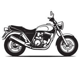 Obraz premium Black and white coloring book motorcycle isolated on white background