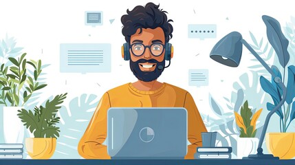 Call center, online customer support. Contact Us Customer Service For Personal Assistant Service, Person Advisor and Social Media Network. 3D Web Vector Illustrations