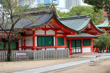 Temple in Japan with traditional Japanese ornaments