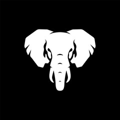 Elegant black and white elephant logo, featuring a minimalist design that symbolizes strength, wisdom, and loyalty. Perfect for branding, corporate identity, and nature-themed projects. Ideal for use 