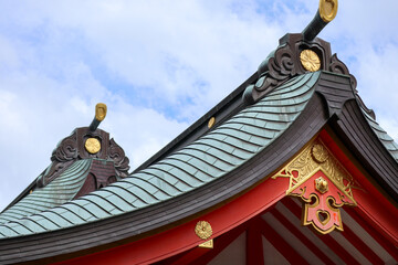 Temple in Japan with traditional Japanese ornaments