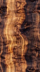 Naklejka premium Richly figured walnut wood with complex, swirling grain, perfect for highend rifle stocks, luxury wood texture, heritage luxury