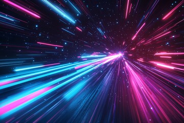 Abstract motion speed glowing effect background created with Generative AI