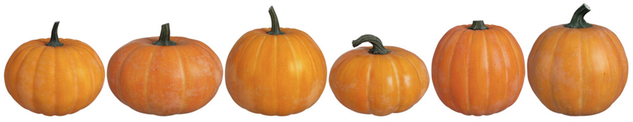 3D Isolated Pumpkin Group without background