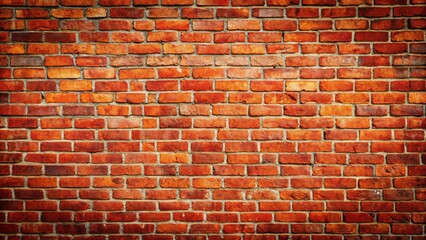 Red brick wall background with rough, textured surface
