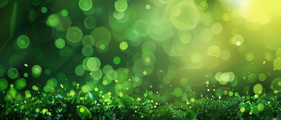 Fototapeta premium Abstract Green Bokeh Background with Lush Foliage