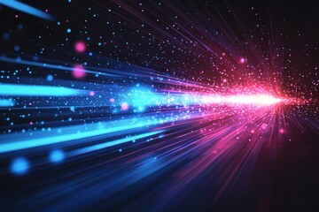 Abstract motion speed glowing effect background created with Generative AI