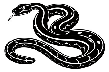 Creative Snake Silhouette Vector Art Illustration