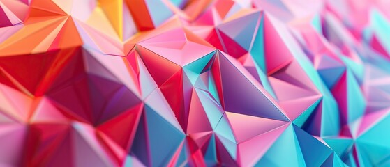 Abstract Colorful Geometric Pattern in Shades of Red, Pink, Blue, and Orange