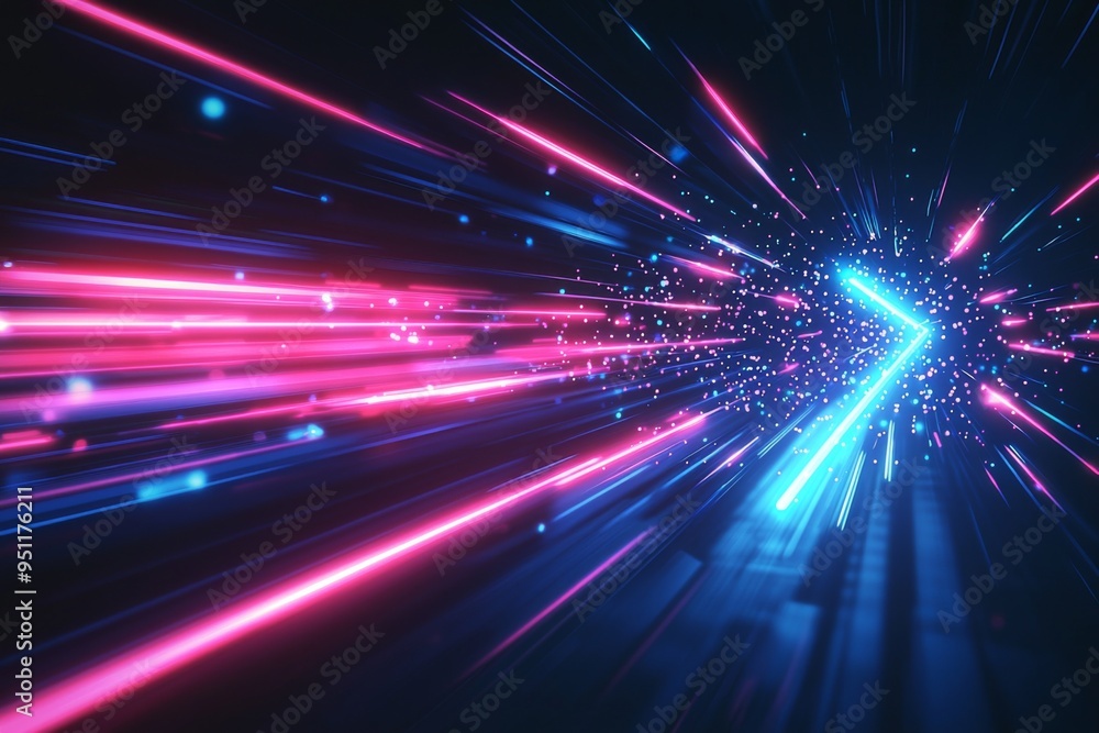 Aufkleber abstract motion speed glowing effect background created with generative ai