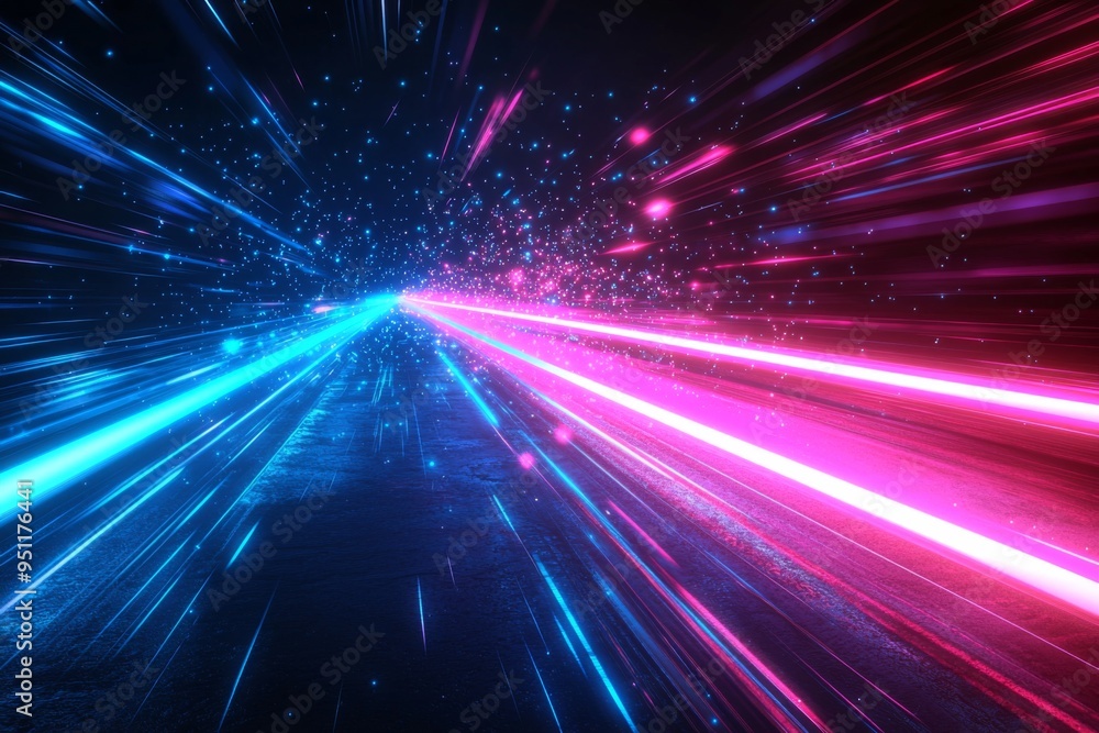 Poster abstract motion speed glowing effect background created with generative ai