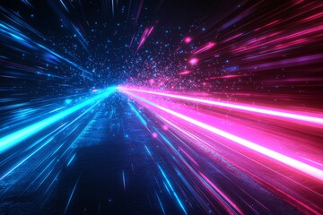 Abstract motion speed glowing effect background created with Generative AI