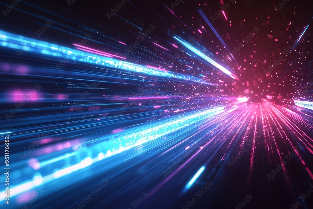 Poster abstract motion speed glowing effect background created with generative ai