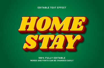 home stay editable text effect in simple and modern text style