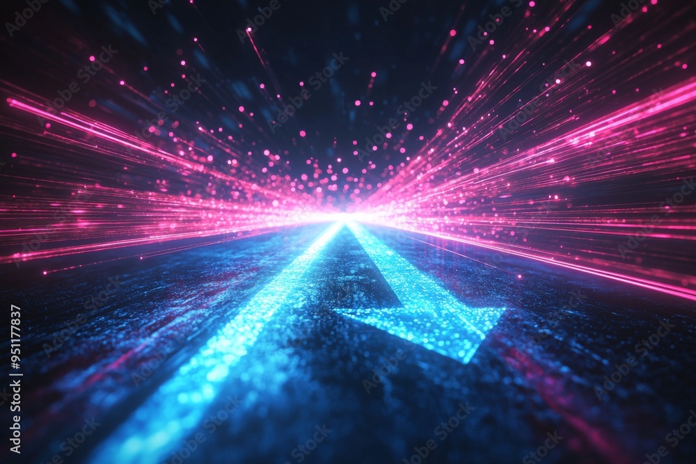 Poster abstract motion speed glowing effect background created with generative ai