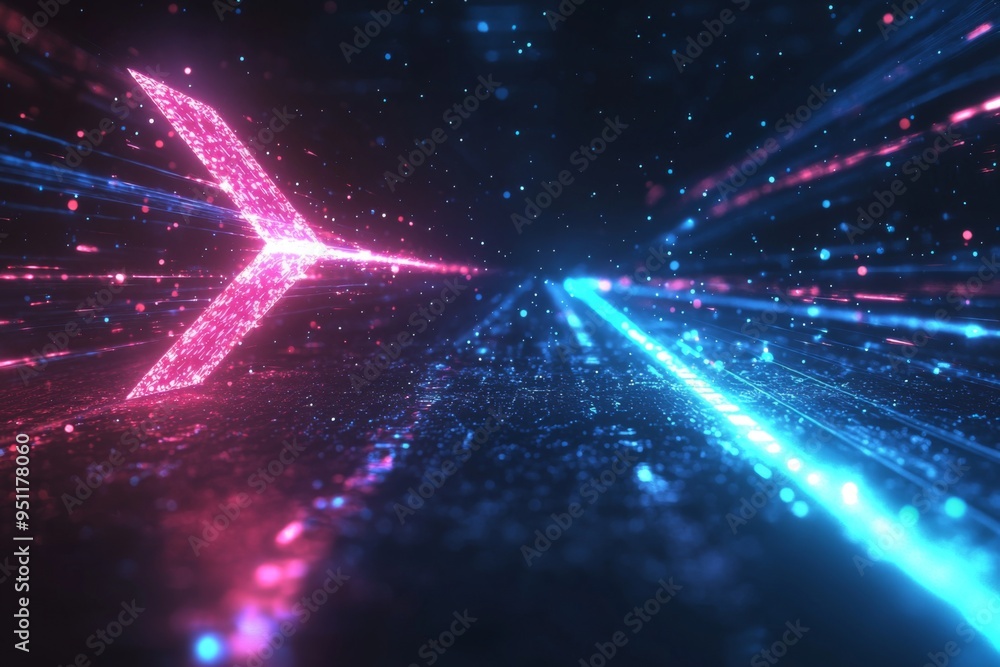 Aufkleber abstract motion speed glowing effect background created with generative ai
