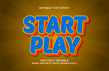 start play editable text effect in speed and kids text style