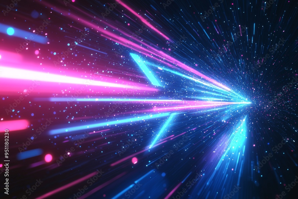 Aufkleber abstract motion speed glowing effect background created with generative ai