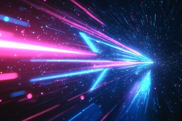 Fototapeta premium Abstract motion speed glowing effect background created with Generative AI