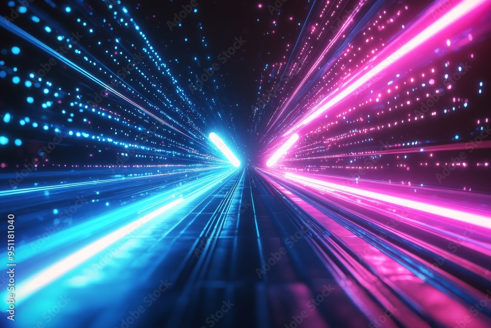 Poster abstract motion speed glowing effect background created with generative ai