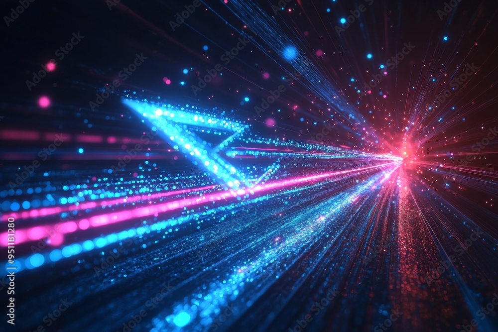 Poster abstract motion speed glowing effect background created with generative ai